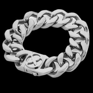 Vitaly Stainless Steel Integer Chain Bracelet Stainless Bold Statement Clasp